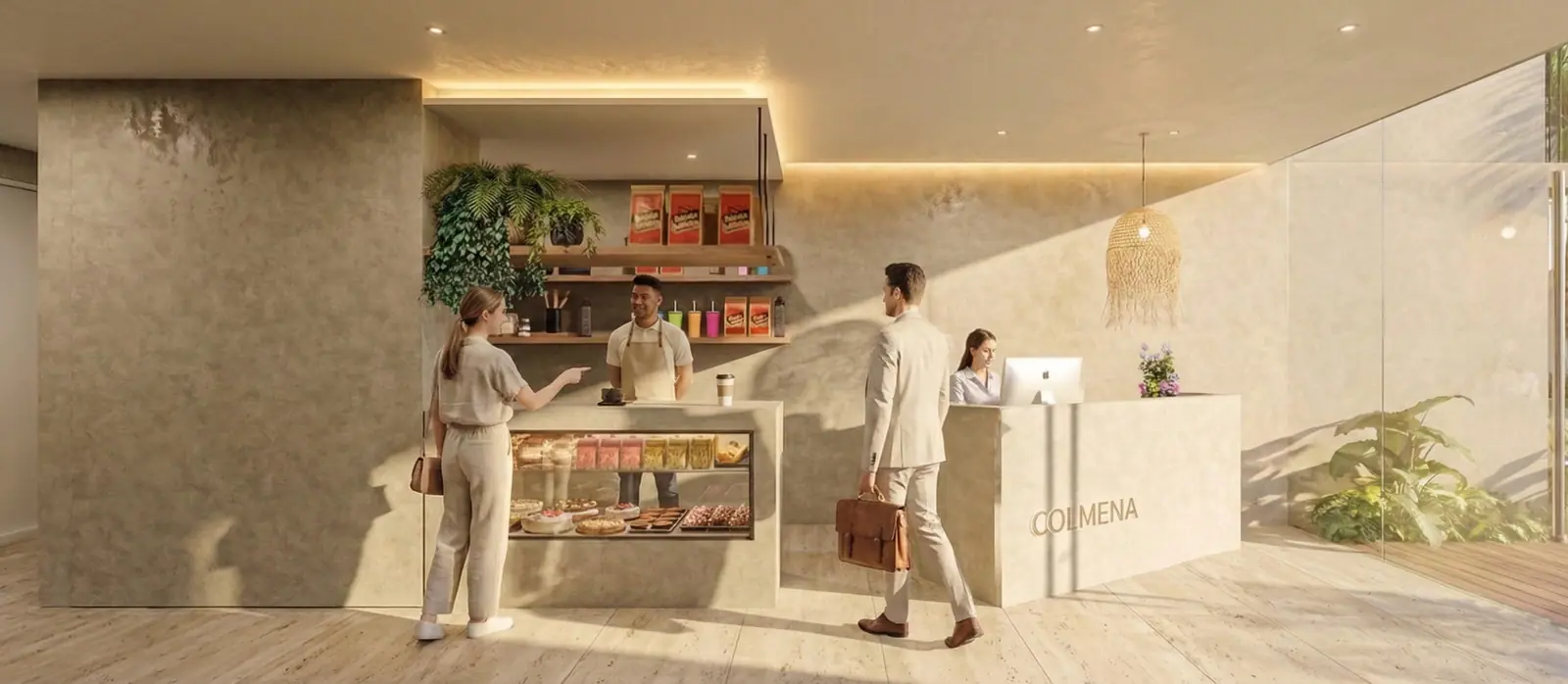 Lobby y cafetería de Ámbar
